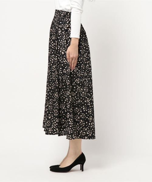 KOBE LETTUCE（コウベレタス）の「［レオパード柄・無地］起毛フリース裏地フロントタックマキシ丈フレアスカート＊レディース/裏起毛/ボトムス/ロング丈[M2321]神戸レタス（スカート・レディース・ブラック/ブルー/ボルドー/マスタード/ピンク系その他/レオパード/ライトベージュ/ブラック系その他・FREE）」の16枚目の写真