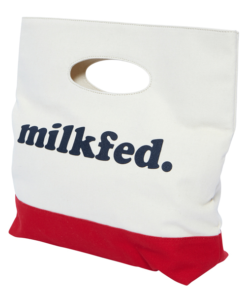 MILKFED.(ミルクフェド)の「BI COLOR MINI TOTE BAG(クラッチバッグ・レディース・ネイビー/ライトパープル/レッド・ONESIZE)」の7枚目の写真