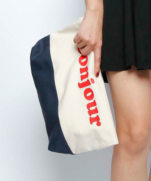 MILKFED.(ミルクフェド)の「BI COLOR MINI TOTE BAG(クラッチバッグ・レディース・ネイビー/ライトパープル/レッド・ONESIZE)」の10枚目の写真