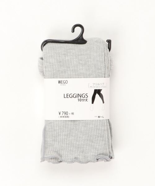 WEGO（ウィゴー）の「WEGO/レイヤードリブメロースリットレギンス10分丈（レギンス/スパッツ・レディース・ライトグレー/ブラック・FREE）」の6枚目の写真