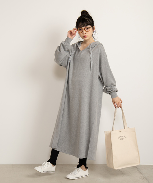 WEGO（ウィゴー）の「WEGO/レイヤードリブメロースリットレギンス10分丈（レギンス/スパッツ・レディース・ライトグレー/ブラック・FREE）」の5枚目の写真