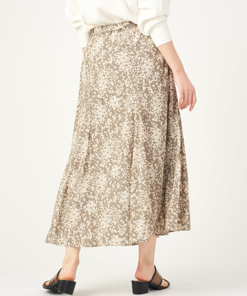 DISCOAT（ディスコート）の「モノトーン小花柄切替ロングスカート（スカート・レディース・ブラック/グレー・FREE）」の4枚目の写真