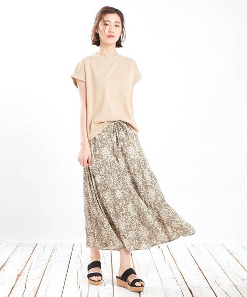 DISCOAT（ディスコート）の「モノトーン小花柄切替ロングスカート（スカート・レディース・ブラック/グレー・FREE）」の19枚目の写真