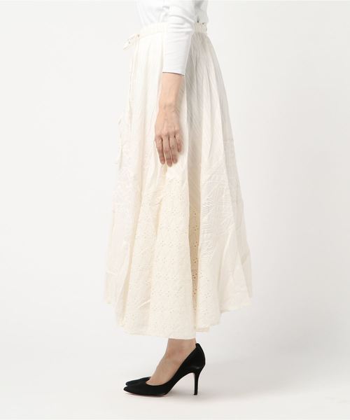 Kahiko(カヒコ)の「【Kahiko】レース&コットンドビーロングスカート(スカート・レディース・ホワイト/ネイビー/ミント/パープル・FREE)」の5枚目の写真