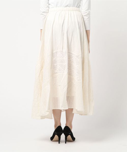 Kahiko(カヒコ)の「【Kahiko】レース&コットンドビーロングスカート(スカート・レディース・ホワイト/ネイビー/ミント/パープル・FREE)」の6枚目の写真