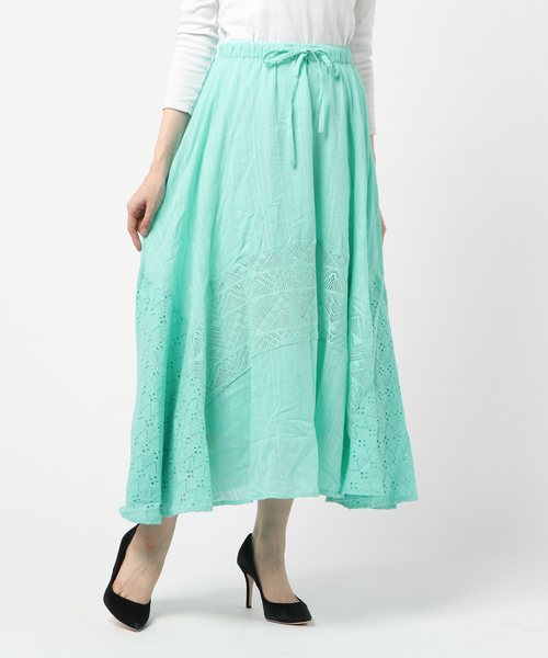 Kahiko(カヒコ)の「【Kahiko】レース&コットンドビーロングスカート(スカート・レディース・ホワイト/ネイビー/ミント/パープル・FREE)」の18枚目の写真