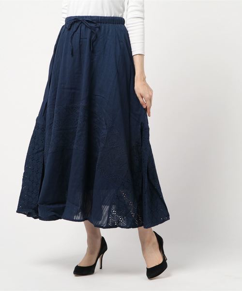 Kahiko(カヒコ)の「【Kahiko】レース&コットンドビーロングスカート(スカート・レディース・ホワイト/ネイビー/ミント/パープル・FREE)」の16枚目の写真