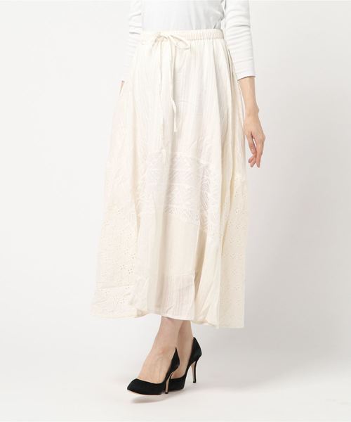 Kahiko(カヒコ)の「【Kahiko】レース&コットンドビーロングスカート(スカート・レディース・ホワイト/ネイビー/ミント/パープル・FREE)」の14枚目の写真