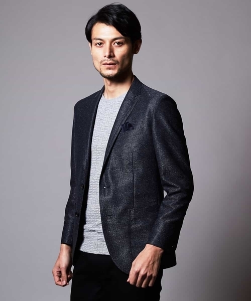 MICHEL KLEIN HOMME (ミッシェルクランオム)の「ジャケット(カラミハウンドツース)(テーラードジャケット・メンズ・ネイビー/グレー・46/48/51)」の5枚目の写真