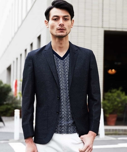 MICHEL KLEIN HOMME (ミッシェルクランオム)の「ジャケット(カラミハウンドツース)(テーラードジャケット・メンズ・ネイビー/グレー・46/48/51)」の18枚目の写真