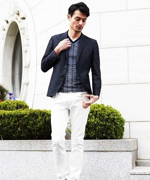 MICHEL KLEIN HOMME (ミッシェルクランオム)の「ジャケット(カラミハウンドツース)(テーラードジャケット・メンズ・ネイビー/グレー・46/48/51)」の19枚目の写真