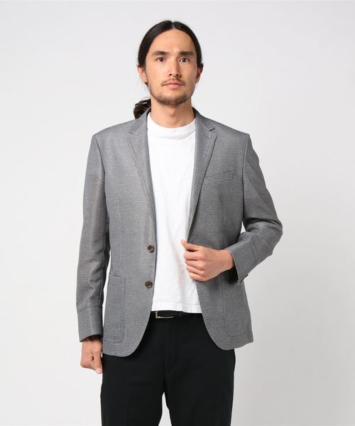MICHEL KLEIN HOMME (ミッシェルクランオム)の「ジャケット(カラミハウンドツース)(テーラードジャケット・メンズ・ネイビー/グレー・46/48/51)」の3枚目の写真