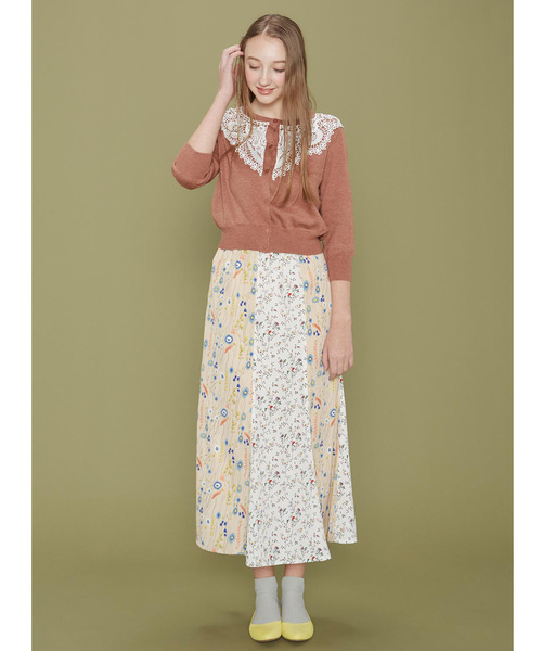 シロップ.(シロップ.)の「シルエットがキレイなパッチワークスカート(スカート・レディース・ブラック/ブルー/ホワイト・SMALL/X-LARGE/LARGE/MEDIUM/XX-LARGE)」の4枚目の写真
