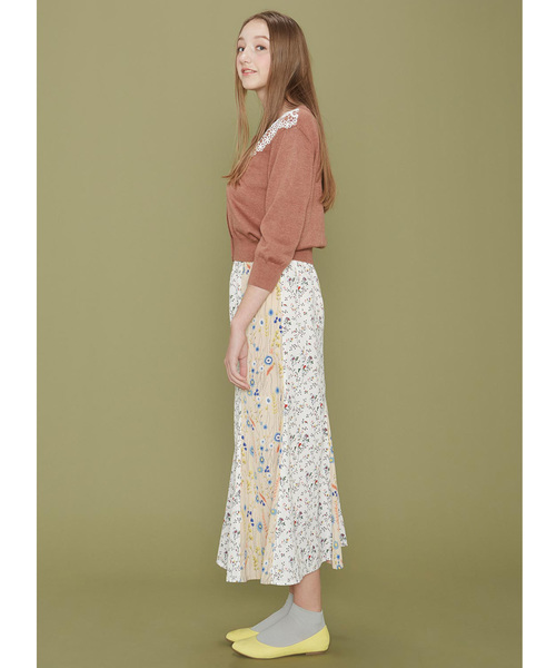 シロップ.(シロップ.)の「シルエットがキレイなパッチワークスカート(スカート・レディース・ブラック/ブルー/ホワイト・SMALL/X-LARGE/LARGE/MEDIUM/XX-LARGE)」の5枚目の写真