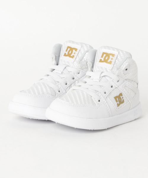 DC(ディーシー)の「ハイカットスニーカー DT191003 TS PURE HIGH-TOP SE UL SN(スニーカー・キッズ・ホワイト/インディゴブルー/ブラック×ホワイト・15.0cm/16.0cm/14.0cm/13.0cm/12.0cm)」の2枚目の写真