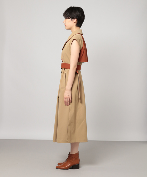 PAGEBOY（ページボーイ）の「バイカラートレンチワンピース（ワンピース・レディース・ブラック/ベージュ・FREE）」の8枚目の写真