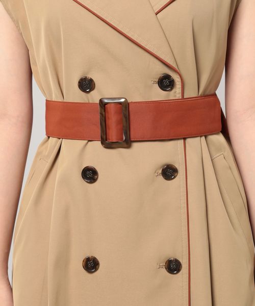 PAGEBOY（ページボーイ）の「バイカラートレンチワンピース（ワンピース・レディース・ブラック/ベージュ・FREE）」の12枚目の写真