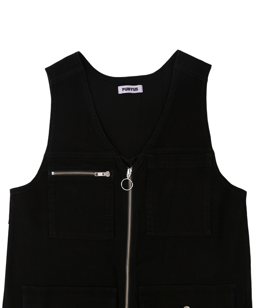 PUNYUS（プニュズ）の「ZIP UPジャンスカ（ジャンパースカート・レディース・ベージュ/ブラック・1/2/3/4）」の6枚目の写真