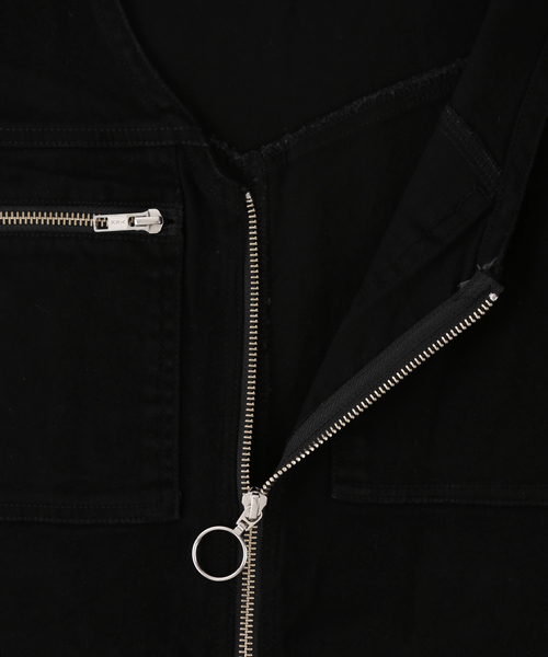 PUNYUS（プニュズ）の「ZIP UPジャンスカ（ジャンパースカート・レディース・ベージュ/ブラック・1/2/3/4）」の7枚目の写真