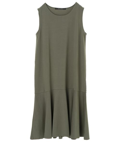 YECCA VECCA（イェッカヴェッカ）の「ノースリーブ裾フレアワンピース ●（ワンピース・レディース・ブラック/カーキ/ボルドー・FREE）」の7枚目の写真