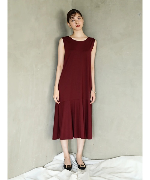 YECCA VECCA（イェッカヴェッカ）の「ノースリーブ裾フレアワンピース ●（ワンピース・レディース・ブラック/カーキ/ボルドー・FREE）」の16枚目の写真