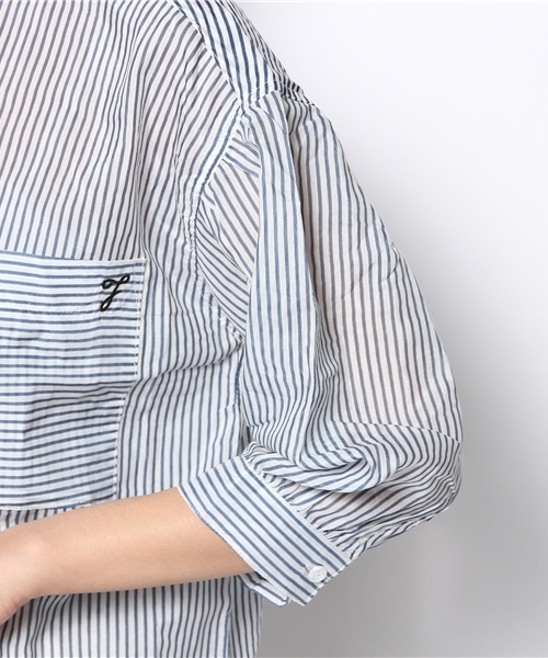 Chico(チコ)の「ストライプオーバーBL(シャツ/ブラウス・レディース・ブルー・FREE)」の5枚目の写真