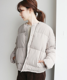 AMERICAN HOLIC | ノーカラー中綿ショートコート ＊(ノーカラーコート)