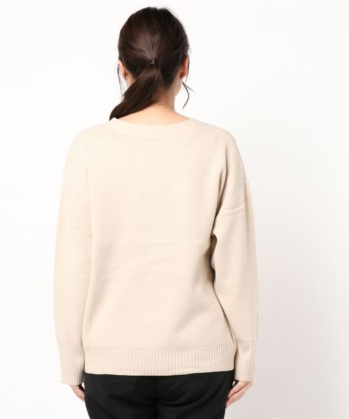 LOWRYS FARM(ローリーズファーム)の「ミラノヘンリーVネックプルオーバー 852153(ニット/セーター・レディース・ブラック/ブラウン/イエロー/アイボリー・FREE)」の6枚目の写真