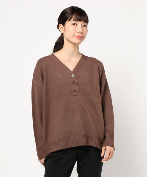 LOWRYS FARM(ローリーズファーム)の「ミラノヘンリーVネックプルオーバー 852153(ニット/セーター・レディース・ブラック/ブラウン/イエロー/アイボリー・FREE)」の10枚目の写真