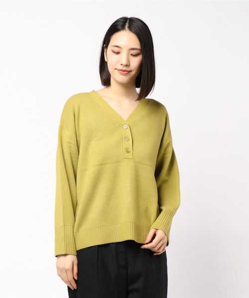LOWRYS FARM(ローリーズファーム)の「ミラノヘンリーVネックプルオーバー 852153(ニット/セーター・レディース・ブラック/ブラウン/イエロー/アイボリー・FREE)」の11枚目の写真