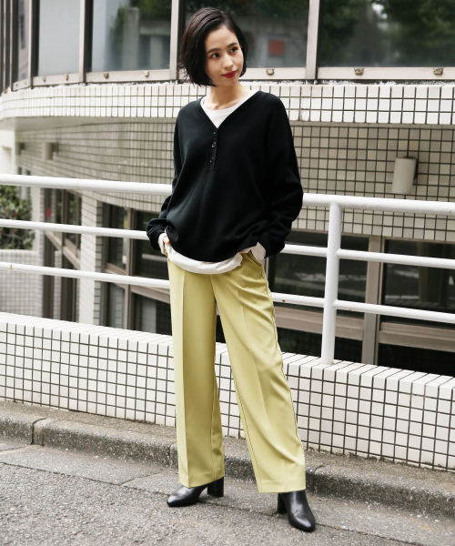 LOWRYS FARM(ローリーズファーム)の「ミラノヘンリーVネックプルオーバー 852153(ニット/セーター・レディース・ブラック/ブラウン/イエロー/アイボリー・FREE)」の21枚目の写真