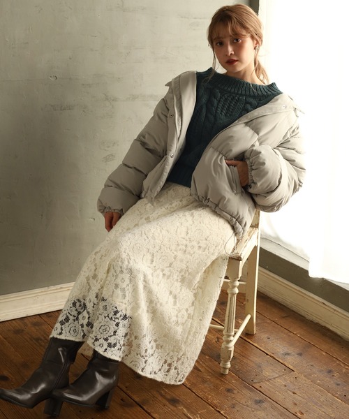 one after another NICE CLAUP(ワンアフターアナザーナイスクラップ)の「ロービング2Wayニット(ニット/セーター・レディース・アイボリー/グリーン/ミント/ピンクベージュ・FREE)」の15枚目の写真