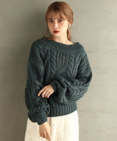 one after another NICE CLAUP(ワンアフターアナザーナイスクラップ)の「ロービング2Wayニット(ニット/セーター・レディース・アイボリー/グリーン/ミント/ピンクベージュ・FREE)」の11枚目の写真