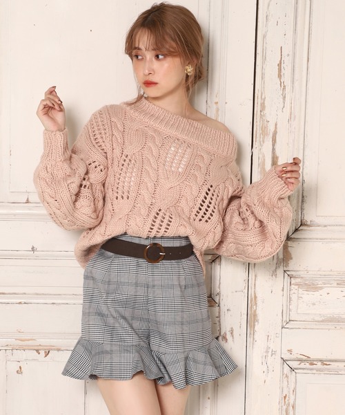 one after another NICE CLAUP(ワンアフターアナザーナイスクラップ)の「ロービング2Wayニット(ニット/セーター・レディース・アイボリー/グリーン/ミント/ピンクベージュ・FREE)」の16枚目の写真