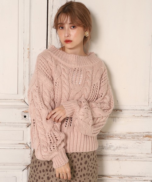 one after another NICE CLAUP(ワンアフターアナザーナイスクラップ)の「ロービング2Wayニット(ニット/セーター・レディース・アイボリー/グリーン/ミント/ピンクベージュ・FREE)」の19枚目の写真