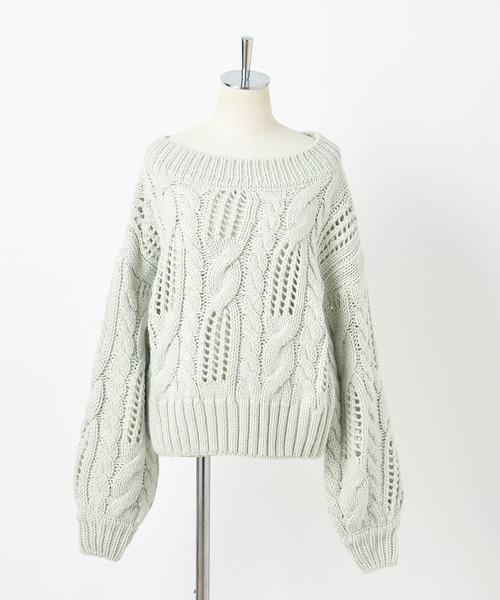 one after another NICE CLAUP(ワンアフターアナザーナイスクラップ)の「ロービング2Wayニット(ニット/セーター・レディース・アイボリー/グリーン/ミント/ピンクベージュ・FREE)」の6枚目の写真