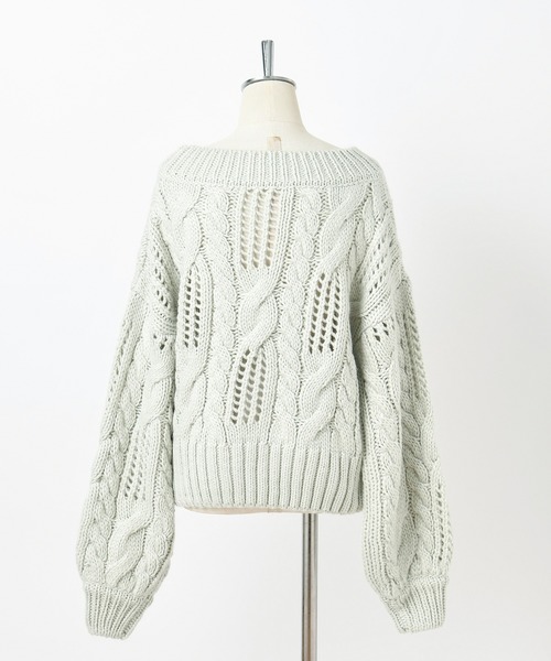 one after another NICE CLAUP(ワンアフターアナザーナイスクラップ)の「ロービング2Wayニット(ニット/セーター・レディース・アイボリー/グリーン/ミント/ピンクベージュ・FREE)」の8枚目の写真