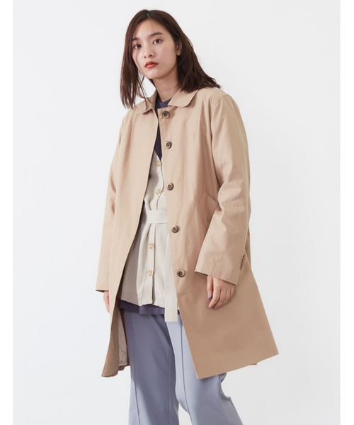 POU DOU DOU（プードゥドゥ）の「コットンナイロンステンカラーコート（その他アウター・レディース・ベージュ/イエロー/ミント/キナリ・3）」の3枚目の写真