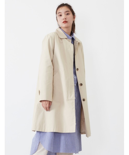 POU DOU DOU（プードゥドゥ）の「コットンナイロンステンカラーコート（その他アウター・レディース・ベージュ/イエロー/ミント/キナリ・3）」の2枚目の写真