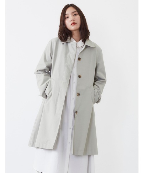 POU DOU DOU（プードゥドゥ）の「コットンナイロンステンカラーコート（その他アウター・レディース・ベージュ/イエロー/ミント/キナリ・3）」の4枚目の写真