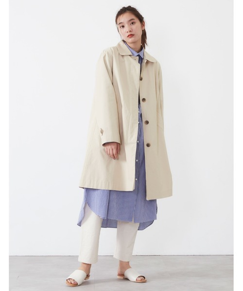 POU DOU DOU（プードゥドゥ）の「コットンナイロンステンカラーコート（その他アウター・レディース・ベージュ/イエロー/ミント/キナリ・3）」の10枚目の写真