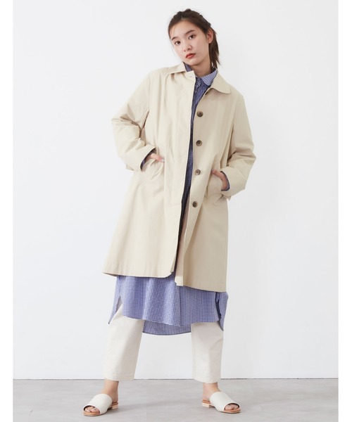 POU DOU DOU（プードゥドゥ）の「コットンナイロンステンカラーコート（その他アウター・レディース・ベージュ/イエロー/ミント/キナリ・3）」の12枚目の写真