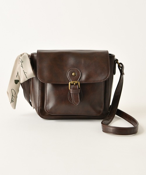 one after another NICE CLAUP（ワンアフターアナザーナイスクラップ）の「スカーフ付きショルダーバッグ（ショルダーバッグ・レディース・ベージュ/ブラウン/アイボリー・FREE）」の3枚目の写真