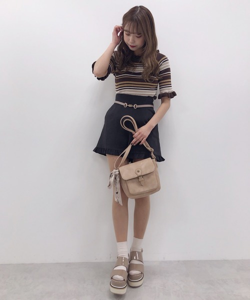 one after another NICE CLAUP（ワンアフターアナザーナイスクラップ）の「スカーフ付きショルダーバッグ（ショルダーバッグ・レディース・ベージュ/ブラウン/アイボリー・FREE）」の15枚目の写真