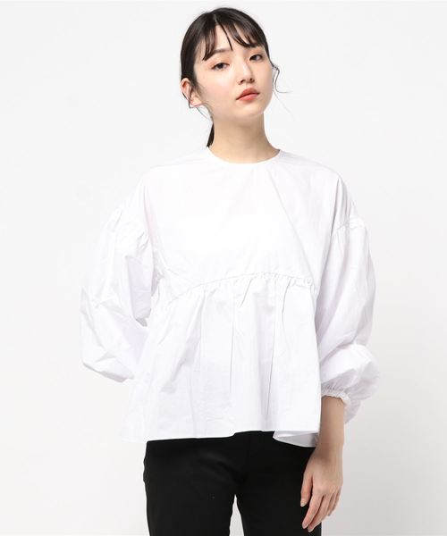 miniyu(ミニュウ)の「ボリュームスリーブ・プルオーバー(シャツ/ブラウス・レディース・ホワイト/ブラック/ベージュ・FREE)」の7枚目の写真