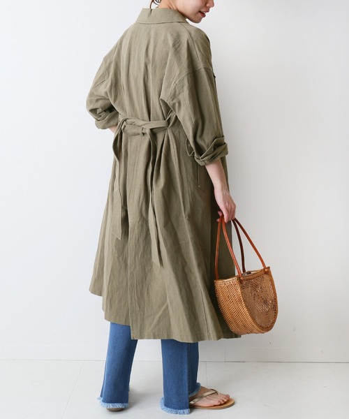 セール】コットンリネンオックスワークコート◇（ステンカラー