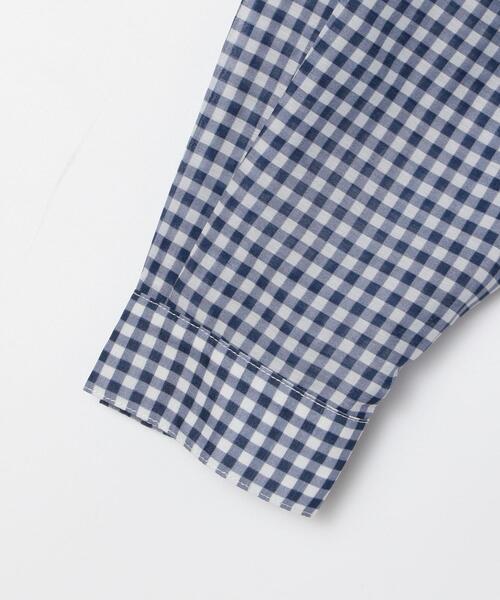 coen(コーエン)の「シアーギンガムロングシャツ(バンドカラーシャツ)(シャツ/ブラウス・レディース・オリーブ/ネイビー/ライム・FREE)」の5枚目の写真