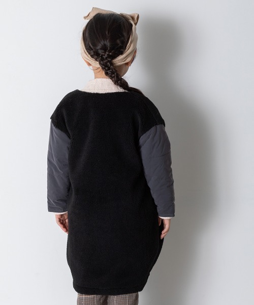 MAKE YOUR DAY（メイクユアデイ）の「異素材切替コート■80～140cm（その他アウター・キッズ・ブラウン/グレー/パープル/ブラック・90/100/120/140/130/80/110）」の8枚目の写真