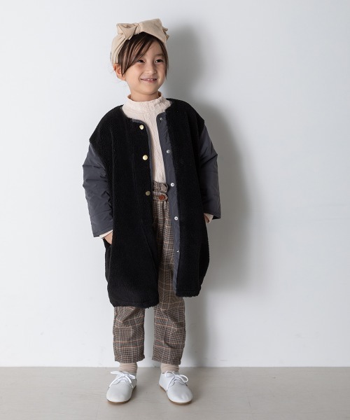MAKE YOUR DAY（メイクユアデイ）の「異素材切替コート■80～140cm（その他アウター・キッズ・ブラウン/グレー/パープル/ブラック・90/100/120/140/130/80/110）」の7枚目の写真