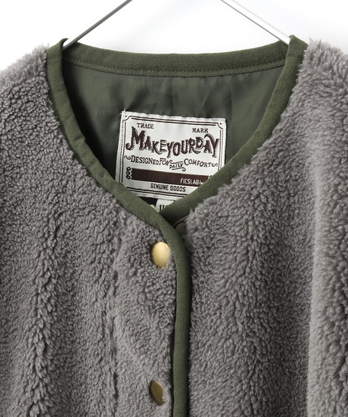 MAKE YOUR DAY（メイクユアデイ）の「異素材切替コート■80～140cm（その他アウター・キッズ・ブラウン/グレー/パープル/ブラック・90/100/120/140/130/80/110）」の15枚目の写真